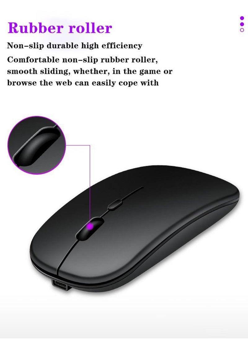 Generic - Ultra-Thin Wireless Mouse, Bluetooth 5.0 Dual-Mode Computer Tablet Mute Mouse（Grey） - Image 1