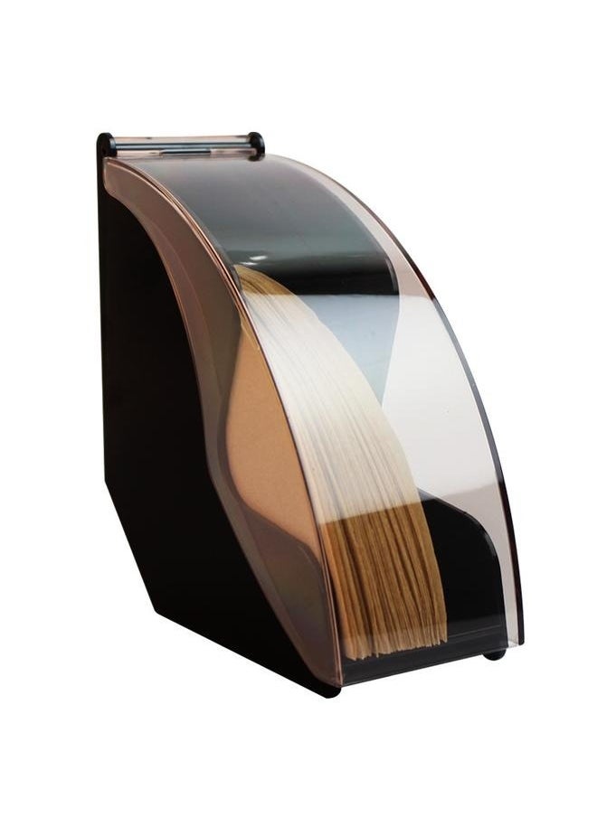 yongsheng Filter Paper Holder Multicolour 17.3*7*16.5cm-Coffee Filter Holder, Coffee Filter Paper Holder Storage Dispenser Rack with Dustproof Cover For V60 Cone Coffee Filters Paper, Storage Capacity of 100pcs Coffee Filter Paper (Black)  - Image 1