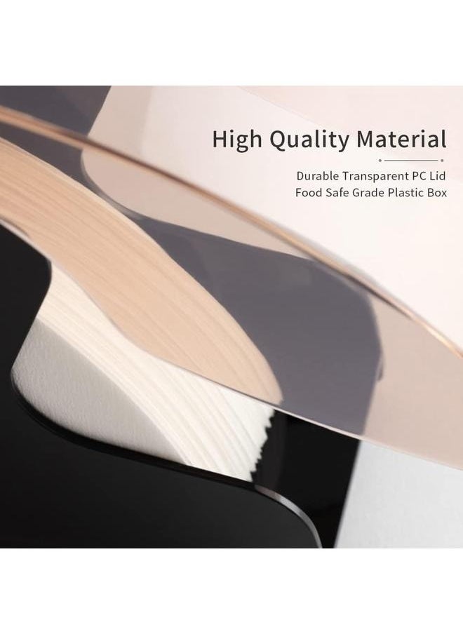 yongsheng Filter Paper Holder Multicolour 17.3*7*16.5cm-Coffee Filter Holder, Coffee Filter Paper Holder Storage Dispenser Rack with Dustproof Cover For V60 Cone Coffee Filters Paper, Storage Capacity of 100pcs Coffee Filter Paper (Black)  - Image 3
