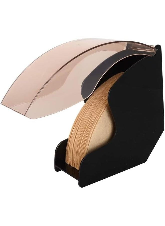 yongsheng Filter Paper Holder Multicolour 17.3*7*16.5cm-Coffee Filter Holder, Coffee Filter Paper Holder Storage Dispenser Rack with Dustproof Cover For V60 Cone Coffee Filters Paper, Storage Capacity of 100pcs Coffee Filter Paper (Black)  - Image 5
