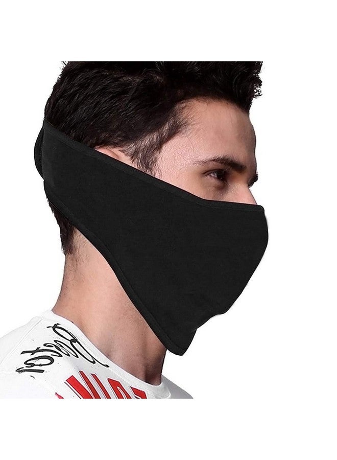 PrimeBox Half Face Cover Mask for bike riding Men Women Skin friendly Breathable Uv rays Anti Dust Sun burn Pollution Strechable Balaclava Face shield Pack of 1 Half Black Patti Ninja Mask - Image 2