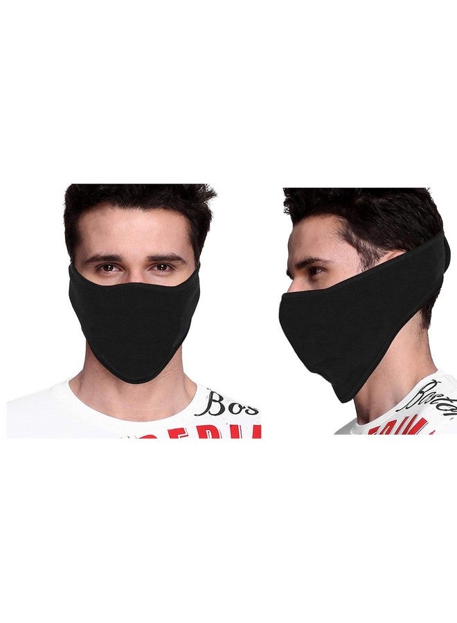 PrimeBox Half Face Cover Mask for bike riding Men Women Skin friendly Breathable Uv rays Anti Dust Sun burn Pollution Strechable Balaclava Face shield Pack of 1 Half Black Patti Ninja Mask - Image 5