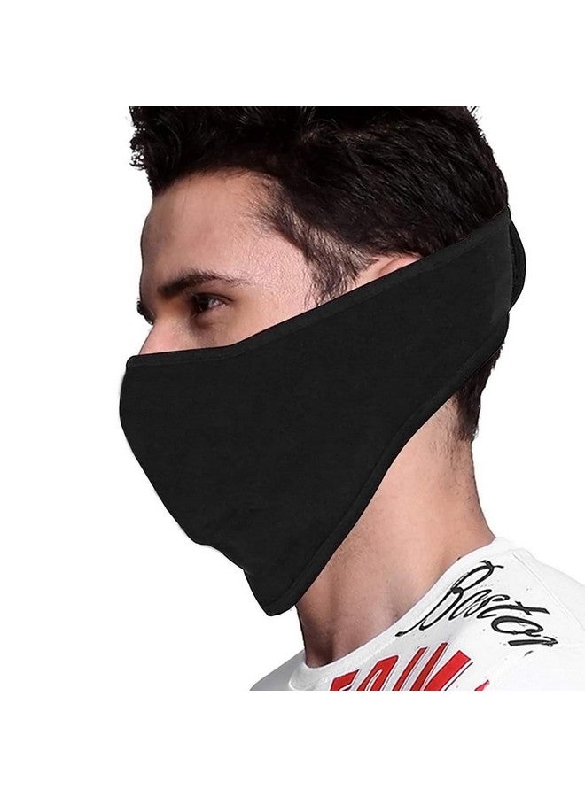 PrimeBox Half Face Cover Mask for bike riding Men Women Skin friendly Breathable Uv rays Anti Dust Sun burn Pollution Strechable Balaclava Face shield Pack of 1 Half Black Patti Ninja Mask - Image 3