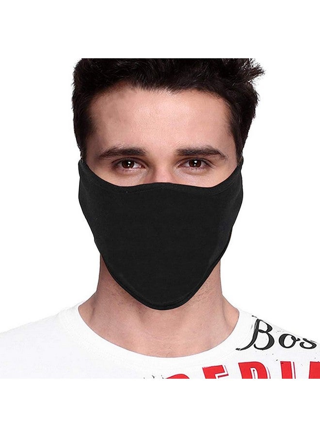 PrimeBox Half Face Cover Mask for bike riding Men Women Skin friendly Breathable Uv rays Anti Dust Sun burn Pollution Strechable Balaclava Face shield Pack of 1 Half Black Patti Ninja Mask - Image 1
