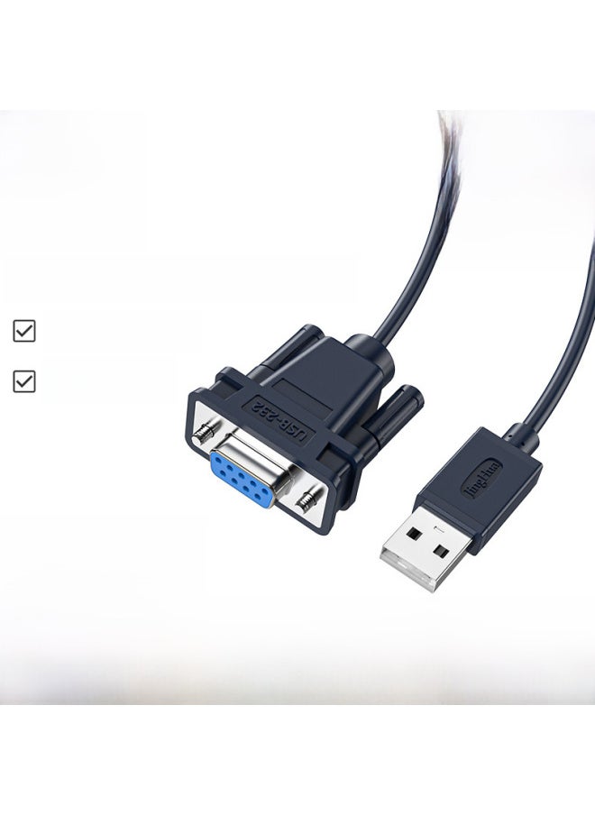 Generic - Jinghua Usb To Rs232 Serial Port Line Female Usb2.0 Data Transfer Line Db9 Pin Serial Port Printer Line Wholesale-Color:Blue-Length:1.2 M - Image 1