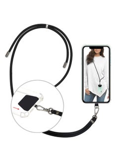 SYOSI Phone Lanyard, Universal Cell Phone Lanyard with Adjustable Nylon Neck Strap, Phone Tether Safety Strap Compatible with Most Smartphones with Full Coverage Case (Black)  - Image 1