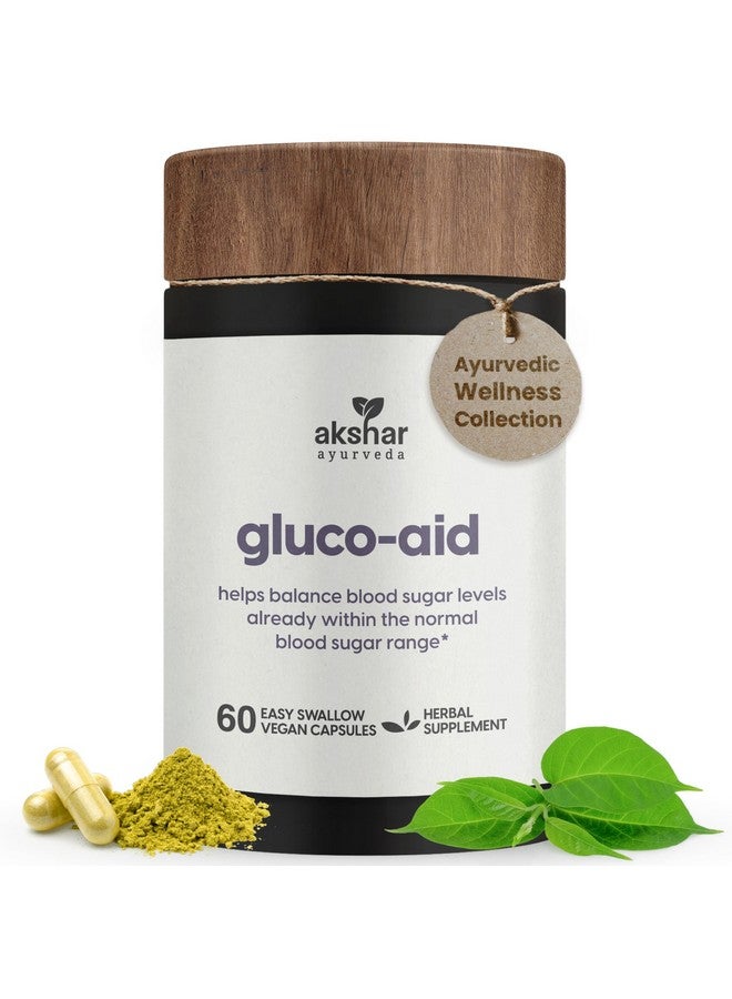 AKSHAR Ayurveda Gluco Support Supplement with Gymnema, Bitter Melon, Turmeric & More, Supports Healthy Levels(60 Capsules) - Image 1