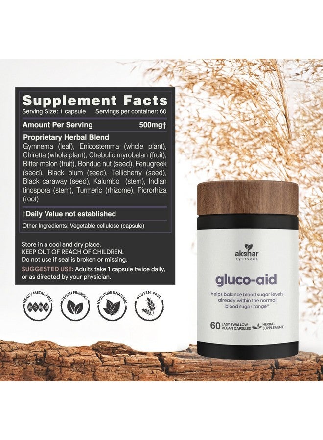 AKSHAR Ayurveda Gluco Support Supplement with Gymnema, Bitter Melon, Turmeric & More, Supports Healthy Levels(60 Capsules) - Image 5