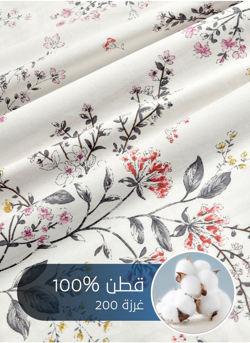 سيد المنسوجات المنزلية مفرش صيفي مفرد من قطن، يناسب سرير بحجم 120 × 200 سم، 5 قطع، 100% قطن 200 غرزة، مع الحشوة القابلة للنزع، سلسلة فيرونيكا  - Image 3