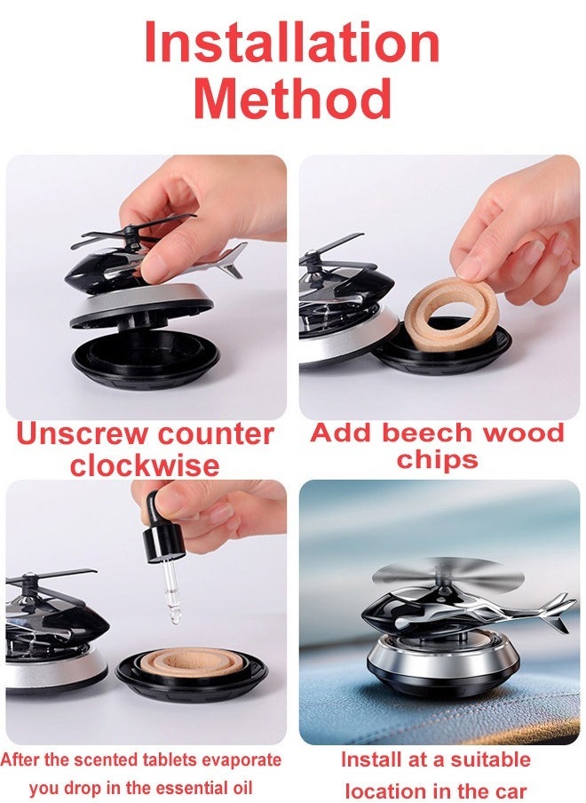 ELTRAZONE Solar-Powered Helicopter Car Air Freshener – Rotating Aromatherapy Ornament for Car, Home, and Office – Stylish Air Purifier with Fragrance Diffuser - Image 4