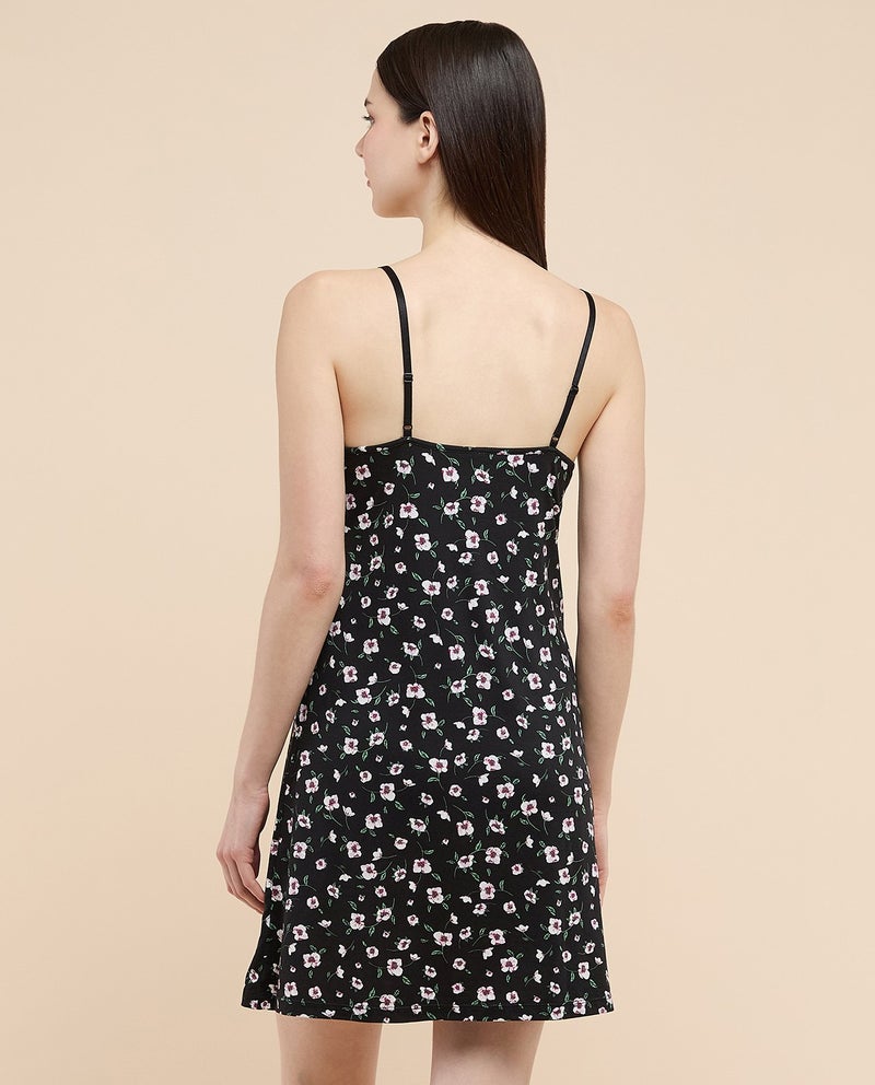 R&B Printed Strappy Nightdress with V-Neck - Image 5