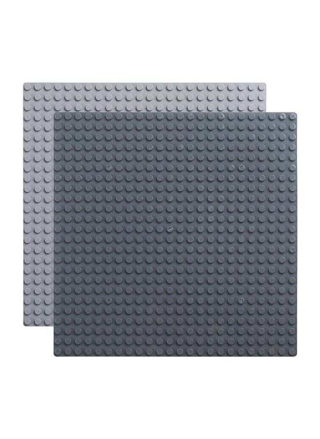 Edu Toys - Edu Toys Base Plate Board 24 x 24 Dots/Pegs for Classic Building Blocks Bricks Compatible with All Brands Classic Blocks (Light Grey + Dark Grey) - Image 1