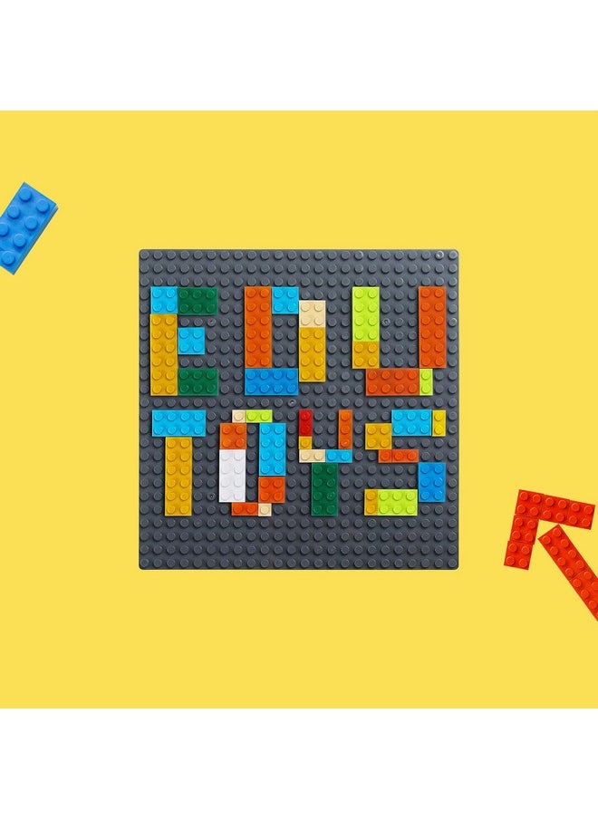 Edu Toys - Edu Toys Base Plate Board 24 x 24 Dots/Pegs for Classic Building Blocks Bricks Compatible with All Brands Classic Blocks (Light Grey + Dark Grey) - Image 1