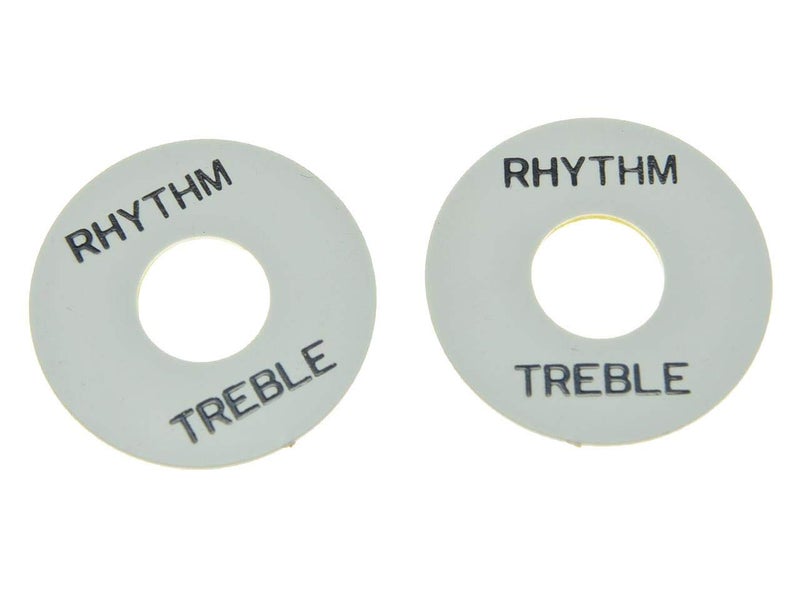 KAISH 2pcs White with Black LP Guitar Toggle Switch Washer Plate Rhythm Treble Ring for Les Paul - Image 5