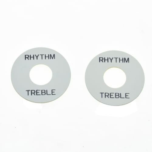 KAISH 2pcs White with Black LP Guitar Toggle Switch Washer Plate Rhythm Treble Ring for Les Paul - Image 3