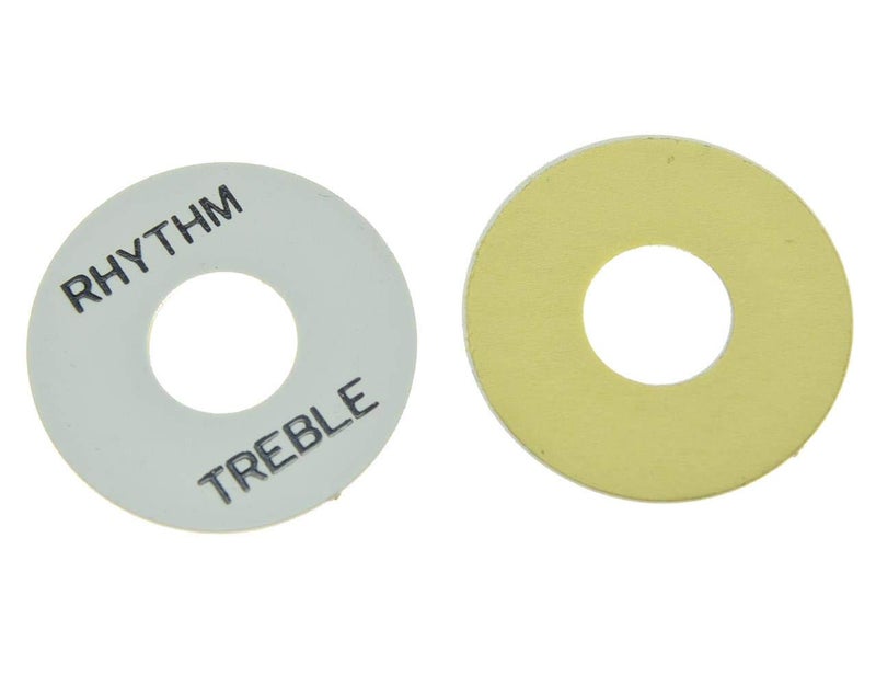 KAISH 2pcs White with Black LP Guitar Toggle Switch Washer Plate Rhythm Treble Ring for Les Paul - Image 2