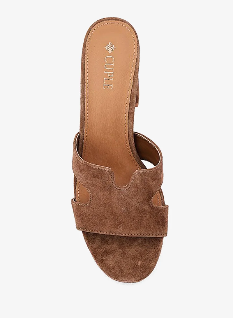 Cuple Camel Elegant heel slippers designed for a chic look. for Women | Best Price UAE
