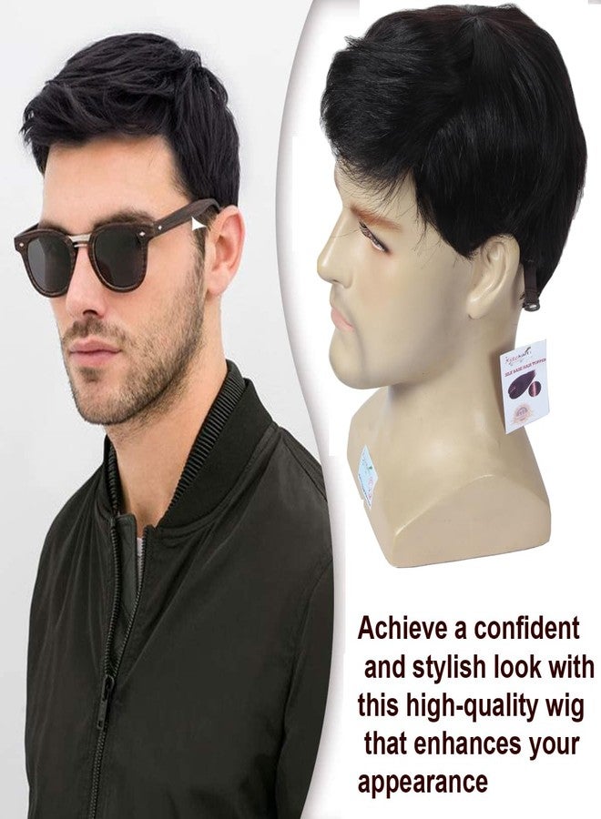 ريتزكارت باروكة شعر رجالي كاملة الرأس، مصنوعة من شعر بشري 100%، سهلة التركيب بدون غراء، مزودة بمشبك قابل للتعديل، شعر مرن، تدوم طويلاً، ماركة ريتزكارت - Image 2