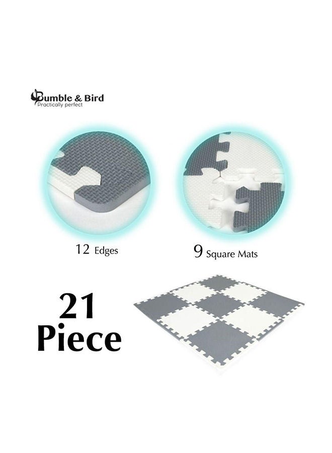 Bumble & Bird 9 Pieces Baby Play Mat - Motor Skills - Educational Mat - Non - Toxic Eva Foam - Waterproof - Easy To Clean - Easy To Store - + 12 Edges - 60Cm X 60Cm X 1.2Cm - Grey - Image 3