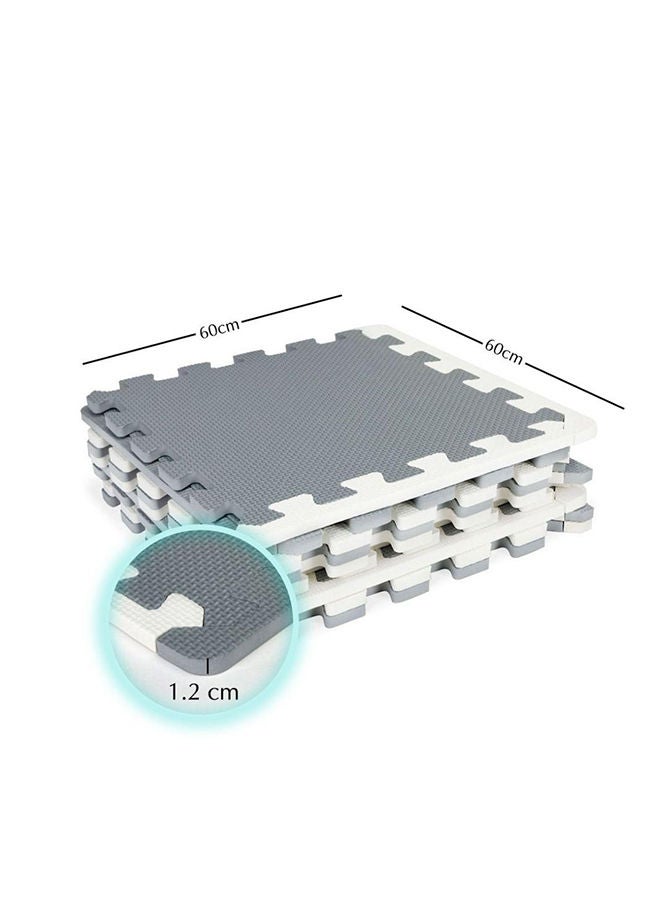 Bumble & Bird 9 Pieces Baby Play Mat - Motor Skills - Educational Mat - Non - Toxic Eva Foam - Waterproof - Easy To Clean - Easy To Store - + 12 Edges - 60Cm X 60Cm X 1.2Cm - Grey - Image 4