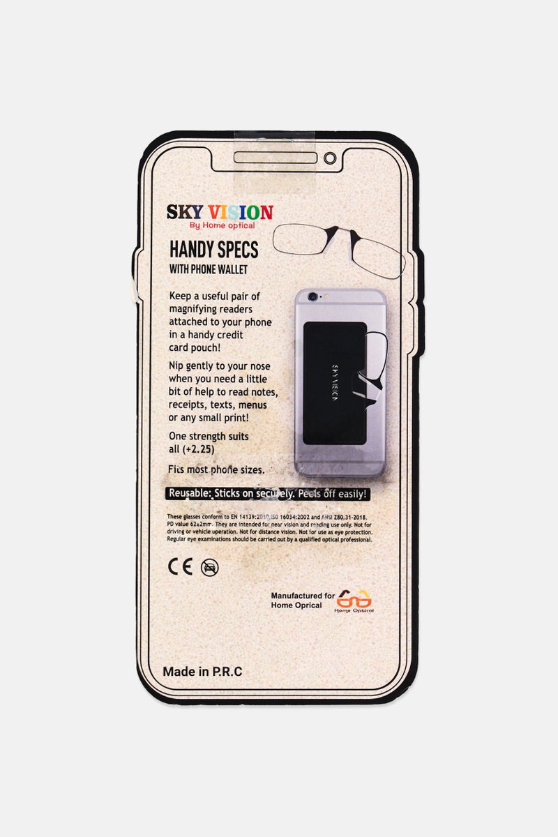 SKY VISION Men 4205004 Handy Rectangular Reading Glasses With Phone Wallet, Black - Image 2