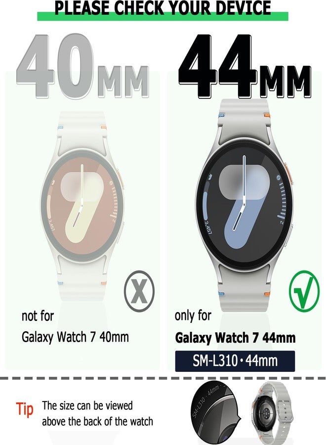 RICHONE [2Pack] RICHONE for Samsung Galaxy Watch 7 44mm Screen Protector Bling, Glitter Rhinestone Face Covers Soft Bumper Case Clear Galaxy Smart Watch7 Accessories (Transparent, SM-L310) - Image 2
