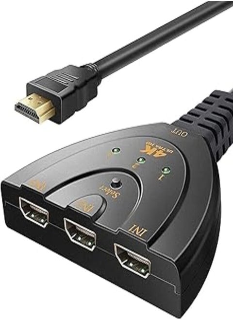 3 Port HDMI Auto Switch Splitter HUB Box for HDTV 1080p 3 in 1 Out 2.43ft HDMI Cable Support 3D