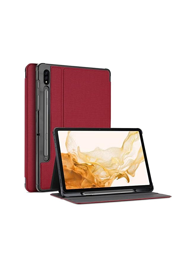 Procases Case for Galaxy Tab S7 FE 5G 2021/S8 Plus 2022/S7 Plus 2020 12.4 inch with S Pen Holder, Smart Cover for 12.4" Samsung Galaxy Tablet (SM-X800 X806 T730 T736 T970 T975 T976 T978) -Red - Image 2