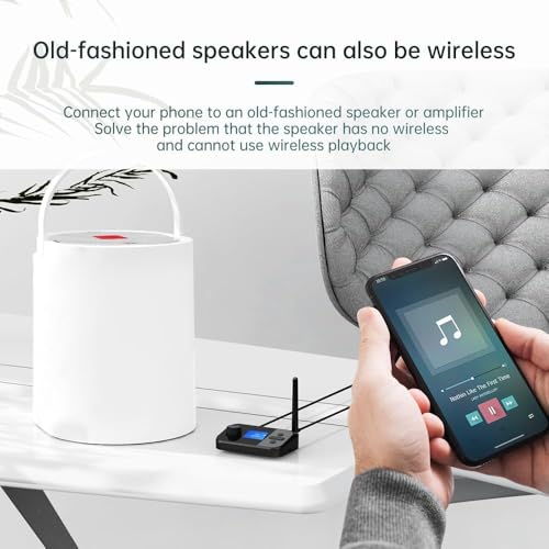 Tobo Bluetooth Transmitter for TV, Audio Adapter Receiver for Home Stereo with Volume Control ON/Off Switch LCD Display 3.5mm Aux/Optical/Coaxial/TFCard, Long Range Bluetooth 5.3 Adapter TD-1182WA - Image 2