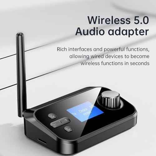 Tobo Bluetooth Transmitter for TV, Audio Adapter Receiver for Home Stereo with Volume Control ON/Off Switch LCD Display 3.5mm Aux/Optical/Coaxial/TFCard, Long Range Bluetooth 5.3 Adapter TD-1182WA - Image 5