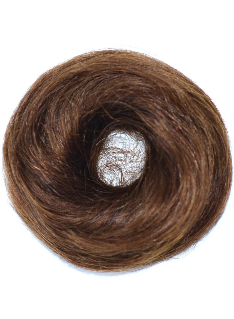 Estelle Hair Donut Ball Head Wig Hair Bag Wig Ring Real Hair Ring Hair Fluffy Curly Lady Ball Head Hair Twister Light Brown - Image 1