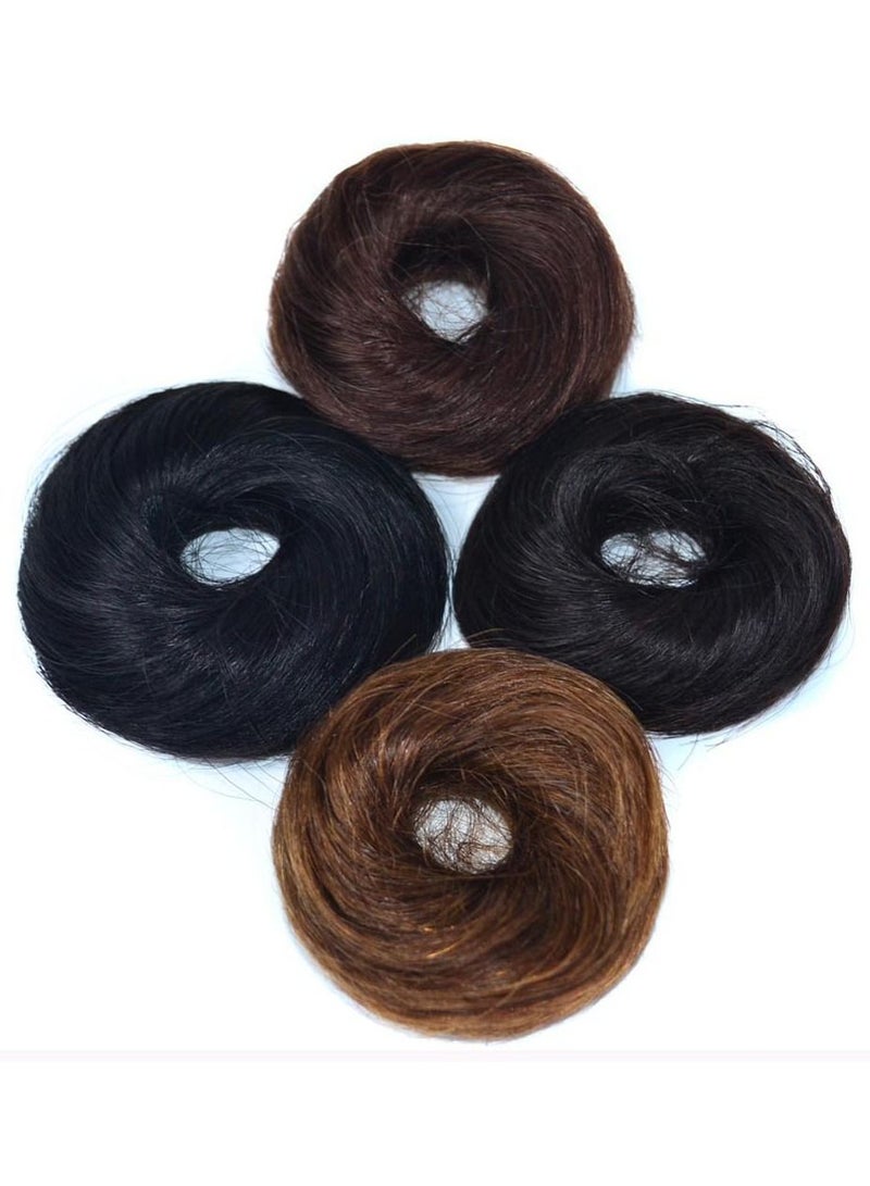 Estelle Hair Donut Ball Head Wig Hair Bag Wig Ring Real Hair Ring Hair Fluffy Curly Lady Ball Head Hair Twister Light Brown - Image 2