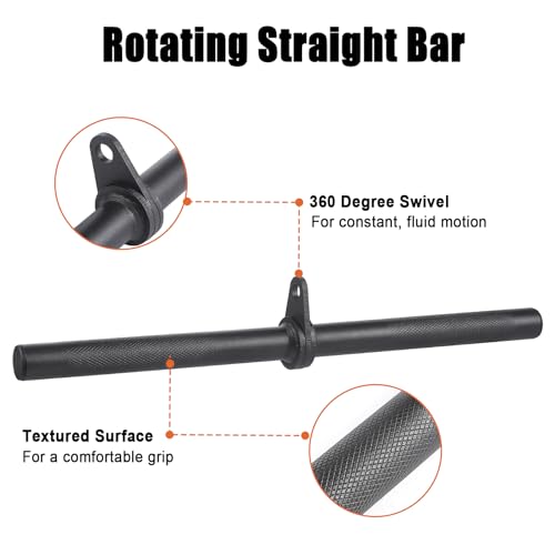 SERTT Workout Cable Machine Attachment for Home Gym, SERTT LAT Pulldown Attachments, Cable Accessories for Weight Training, Straight Pull Down Bar, Tricep Rope, Double D Row Handle, V-Shaped Bar - Image 3