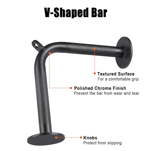 SERTT Workout Cable Machine Attachment for Home Gym, SERTT LAT Pulldown Attachments, Cable Accessories for Weight Training, Straight Pull Down Bar, Tricep Rope, Double D Row Handle, V-Shaped Bar - Image 5