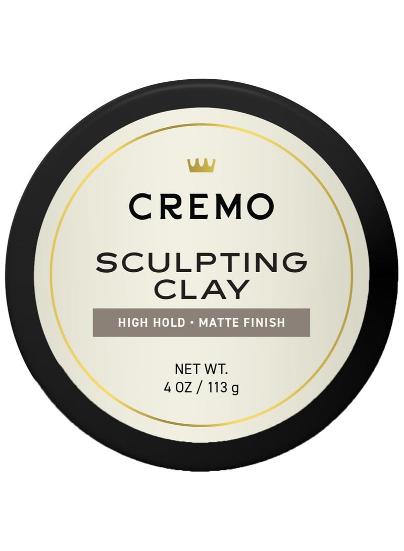 كريمو طين شعر رجالي فاخر من الدرجة الأولى لتصفيف الشعر، ذو ثبات عالي ولمسة نهائية غير لامعة، 4 أونصة - Image 1