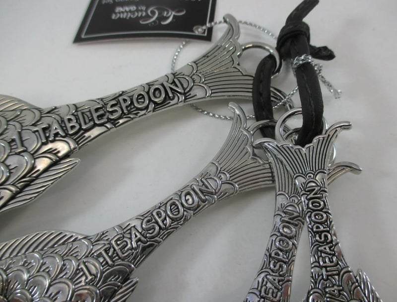 GANZ طقم جانز 4 قطع، ملعقة قياس على شكل سمكة، مقاس واحد، فضي - Image 4