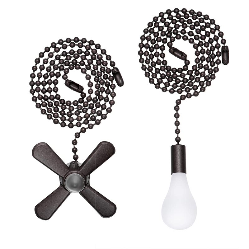 SmoTecQ SmoTecQ Lengthened 24 Inch Ceiling Fan Pull Chain Extender with Decorative Frosted Glass Bulb and Fan Cord ORB 