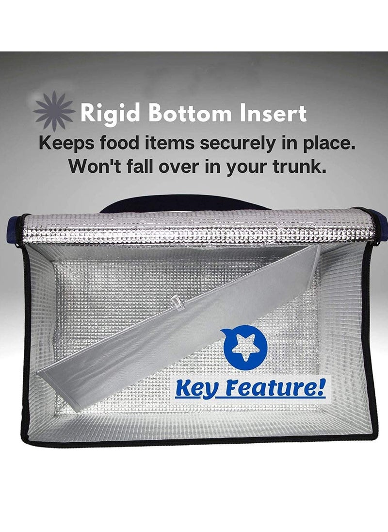 Excefore - Lunch Delivery Bag Large, Insulated Shopping Bag, Reusable Cool Bag, Food Cooler Bag, Washable, Reinforced Bottom and Handles, Insulated Grocery Bags for Hot Or Cold Food(Grey) - Image 1