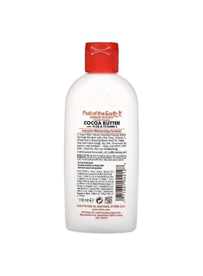 Fruit of the earth Fruit of the Earth, Skin Care Lotion, Cocoa Butter With Aloe & Vitamin E, 4 fl oz (118 ml)  - Image 2