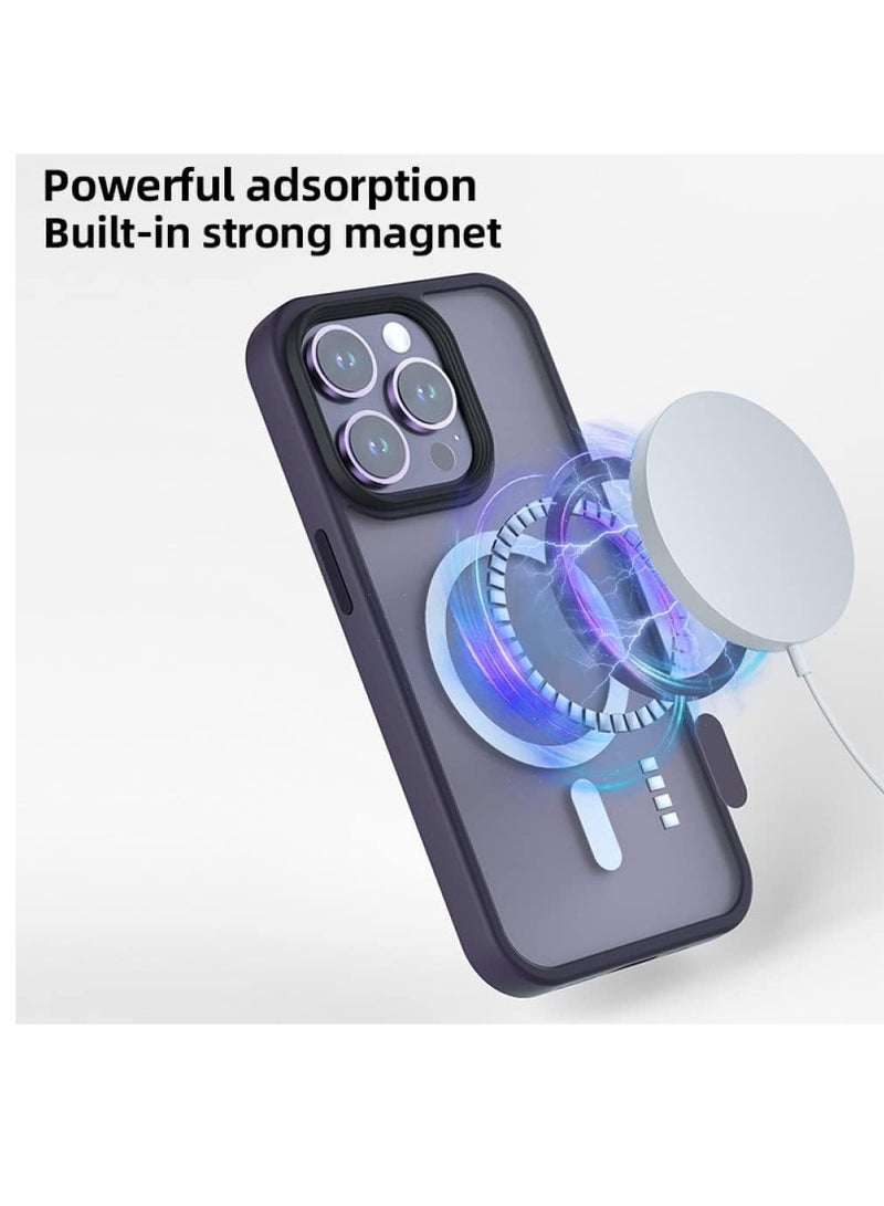 ELTRAZONE Translucent Matte Magnetic Wireless Charging Phone Case Compatible with iPhone 15 Pro Solid Hard Cover - Image 4