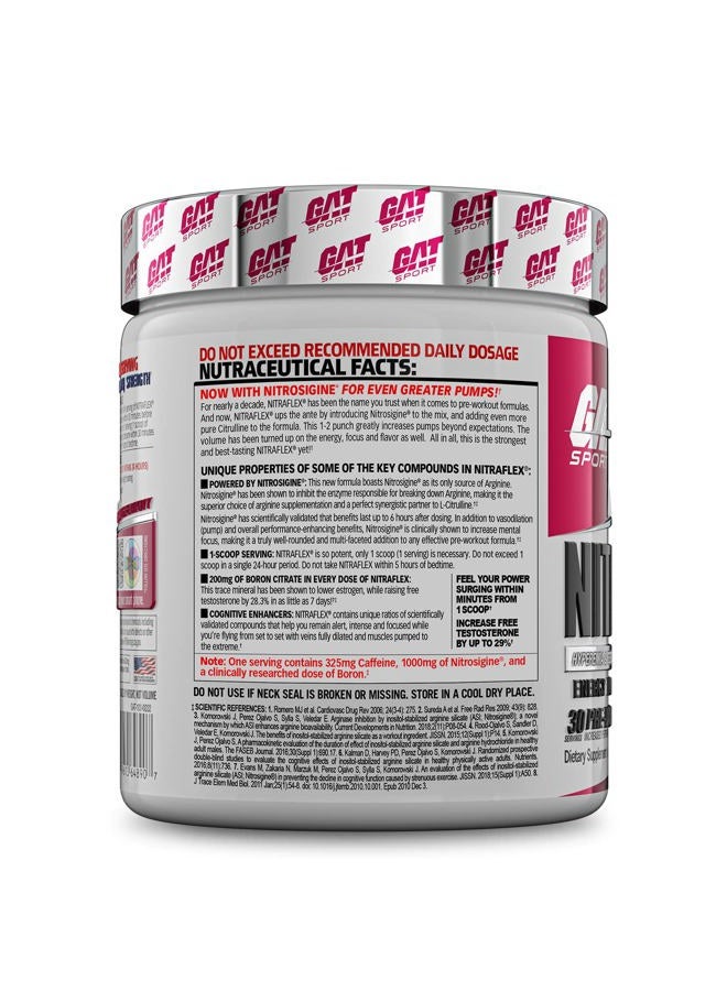 GAT SPORT Nitraflex Advanced Pre-Workout Powder, Increases Blood Flow, Boosts Strength and Energy, Improves Exercise Performance, Men & Women (Fruit Punch, 30 Servings) - Image 2