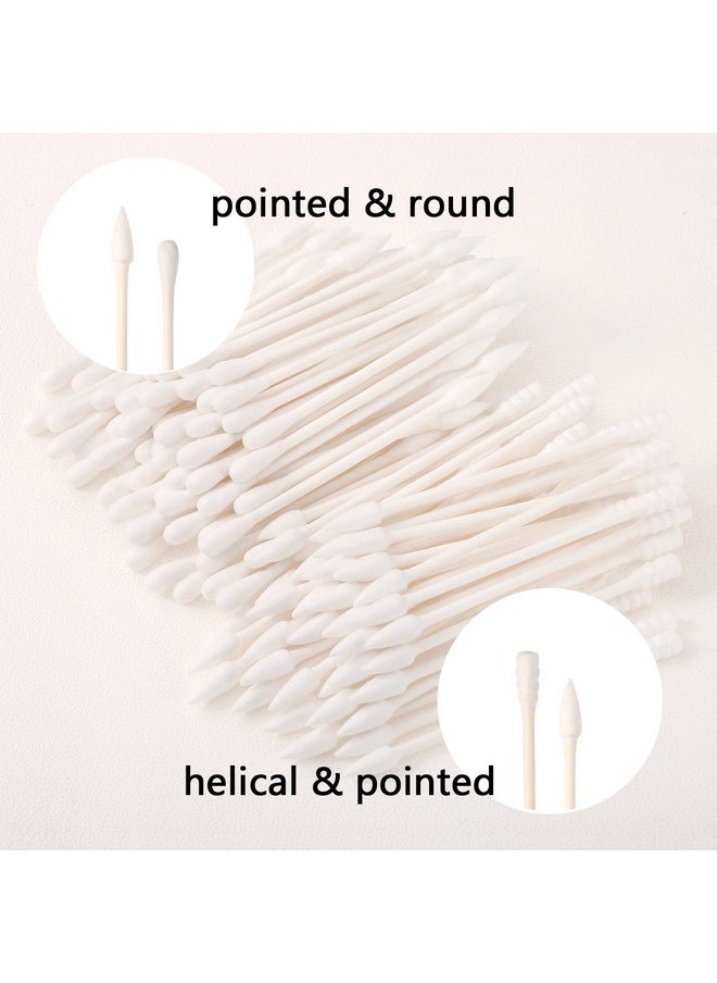 Pangda Cotton Swabs Cotton Tipped Applicator Double Tipped With Cardboard Handles, 400 Pieces (Pointed And Spiral Tip, Pointed And Round Tip)  - Image 3