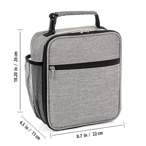 HZNOO Insulated Lunch Bag for Men & Women, Leakproof Double Zipper Lunchbox with Mesh Pockets Work Gym Camping Travel, Easy-Clean Design - Image 2