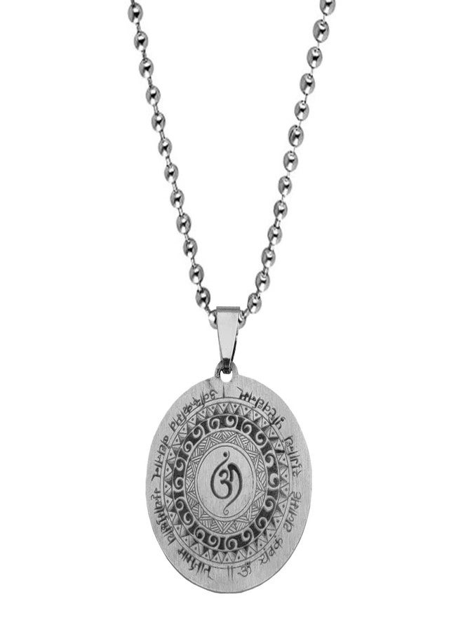 M Men Style Stainless Steel Aum Om Namha Shivay Pendant Necklace Yoga Hindu Spiritual Amulet Charm Jewelry Accessory For Men And women SPn2022424 - Image 1