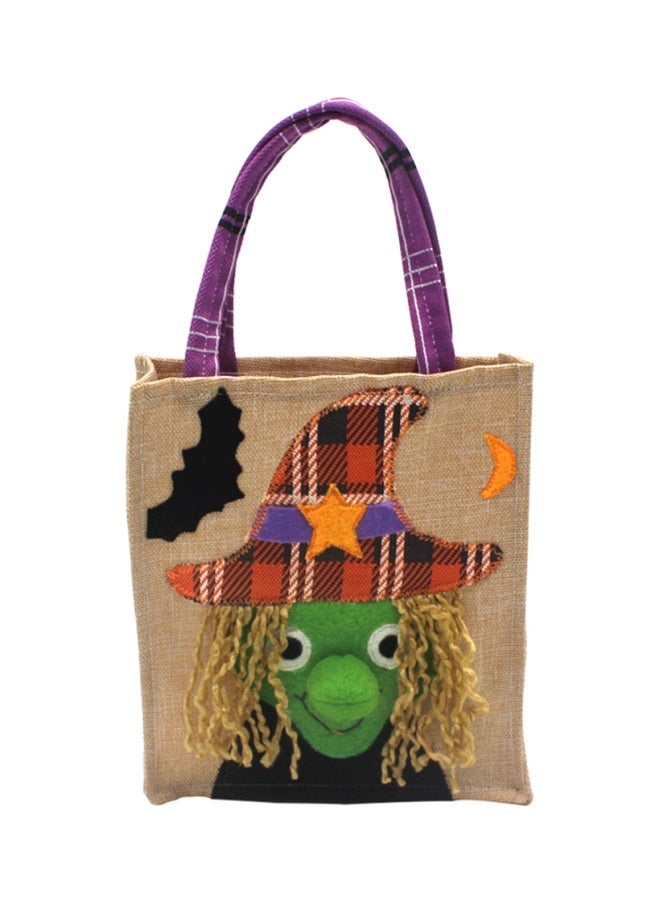 NIBEMINENT Decorative Halloween Linen Candy Bag 19x16cm - Image 1
