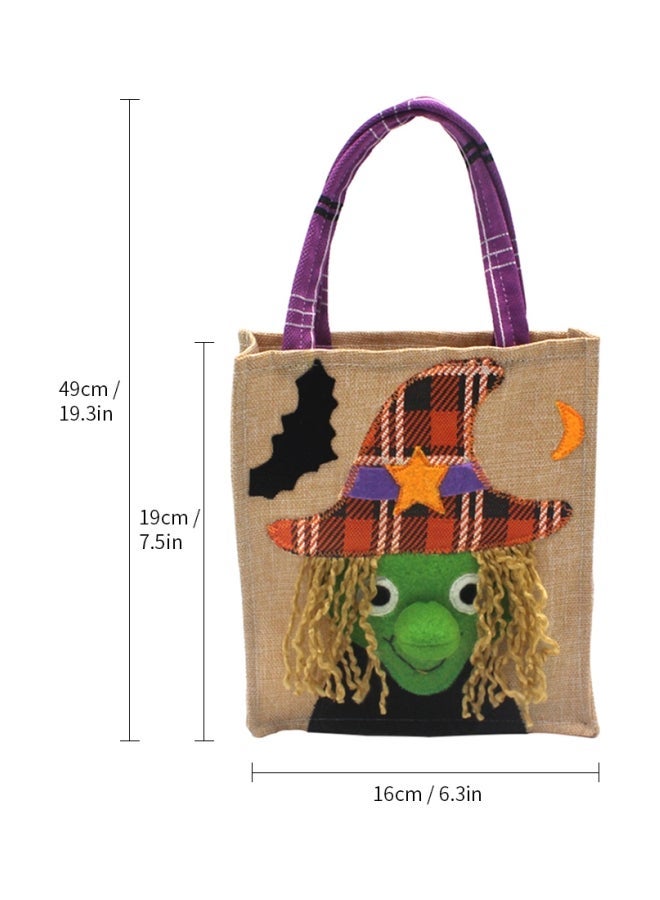 NIBEMINENT Decorative Halloween Linen Candy Bag 19x16cm - Image 2