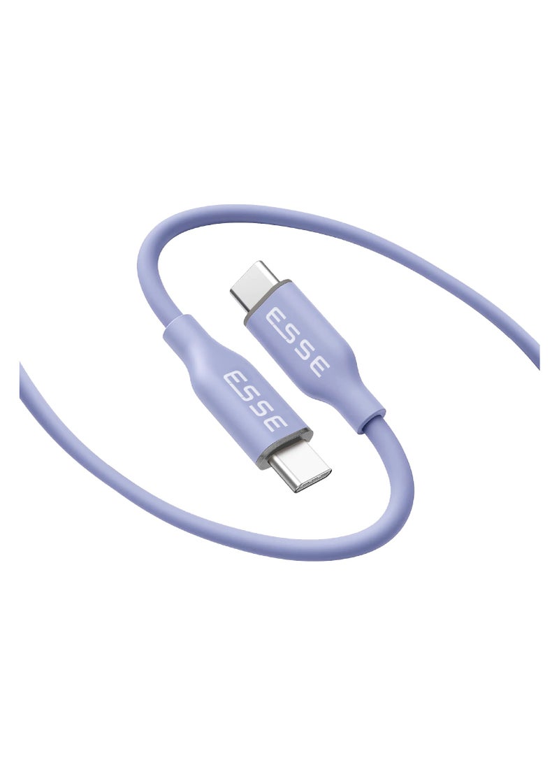 ESSE LOOP Silicone Type C to C Cable - 60W - Purple - 1.2M - Image 1