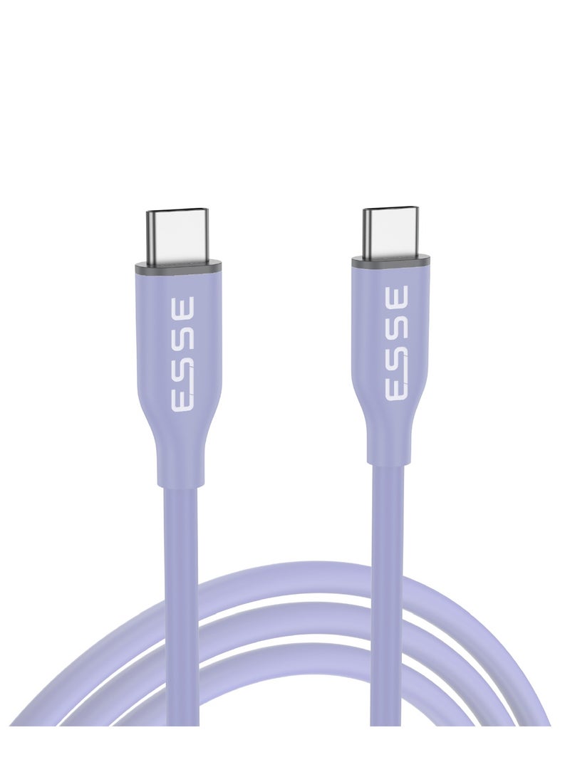 ESSE LOOP Silicone Type C to C Cable - 60W - Purple - 1.2M - Image 2