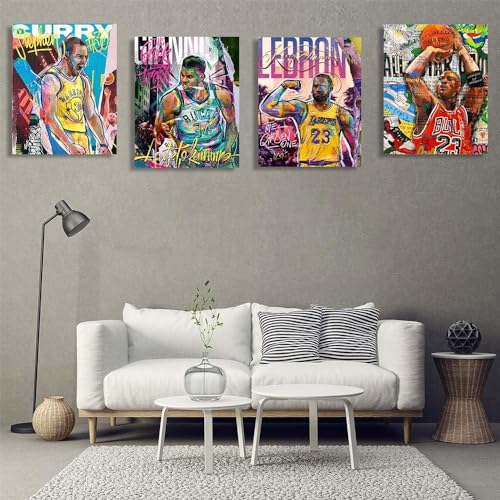 RMISODO Basketball Stars Wall Art, Prints Basketball Sports Poster, Kobe Byrant Curry James Lebron James Steph Harden Kevin Durant - Set of 9 (Unframed 8"x10") - Image 5