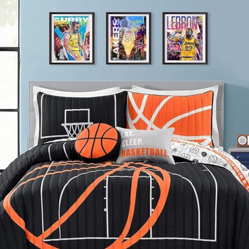RMISODO Basketball Stars Wall Art, Prints Basketball Sports Poster, Kobe Byrant Curry James Lebron James Steph Harden Kevin Durant - Set of 9 (Unframed 8"x10") - Image 3
